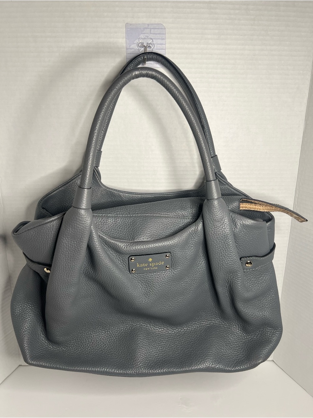 kate spade Pebbled Leather Tote in Gray
